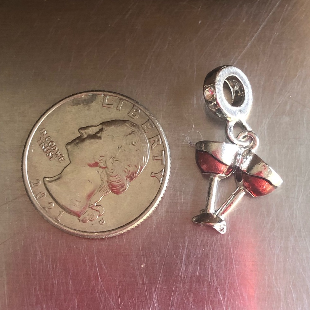 Brand new. Double Wine Glass Charm - Picture 2 of 2